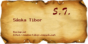 Sáska Tibor névjegykártya